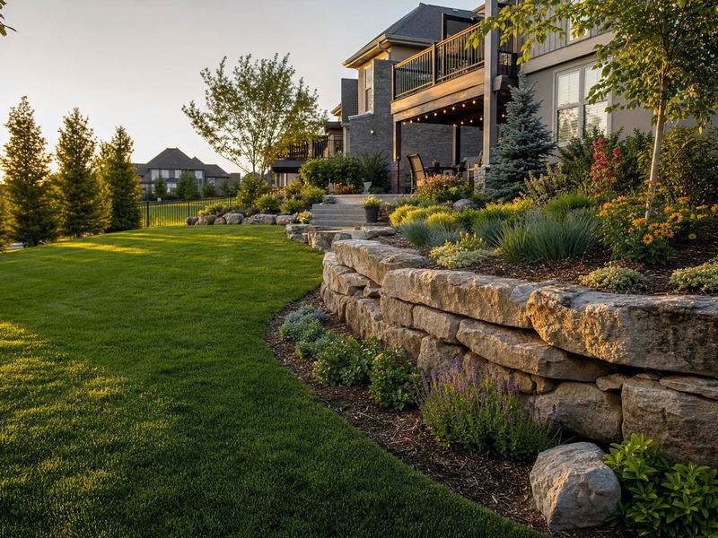 Retaining walls job in the Grandview neighborhood of Dubuque