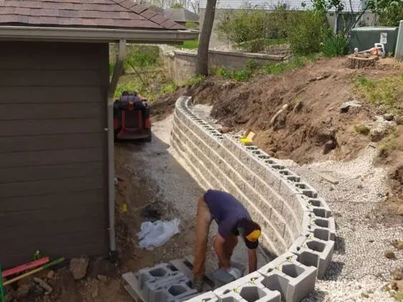Retaining walls job in the Key West neighborhood of Dubuque