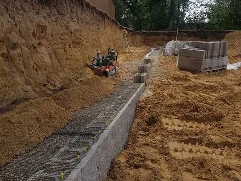 Retaining walls job in the North End neighborhood of Dubuque