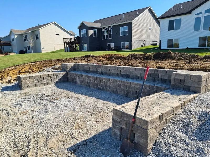 Retaining walls job near Platteville, WI